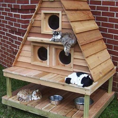 Cat mansion made from wood pallets