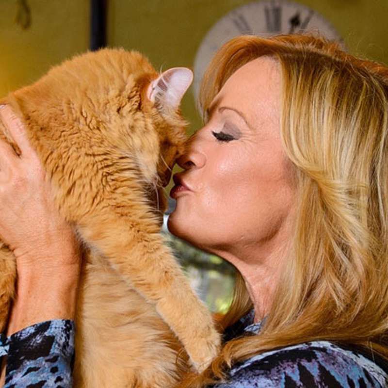 Kristen Levine with her cat