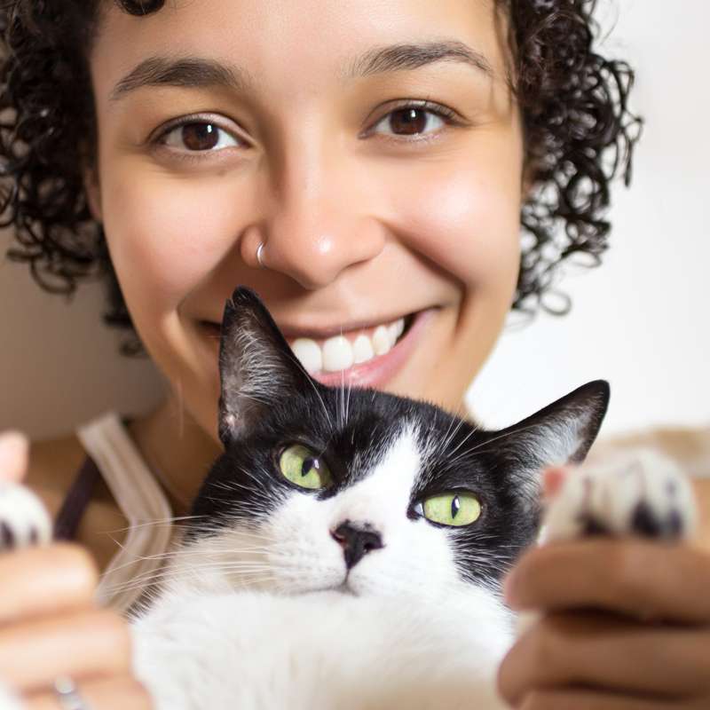 Woman with cat