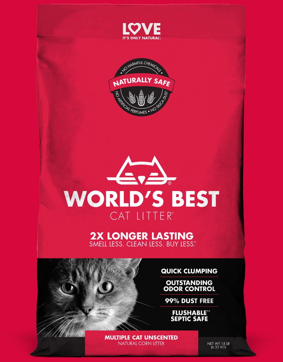 28-Pounds Worlds Best Cat Litter Scented Clumping Litter Formula for Multiple Cats Pack of 2 
