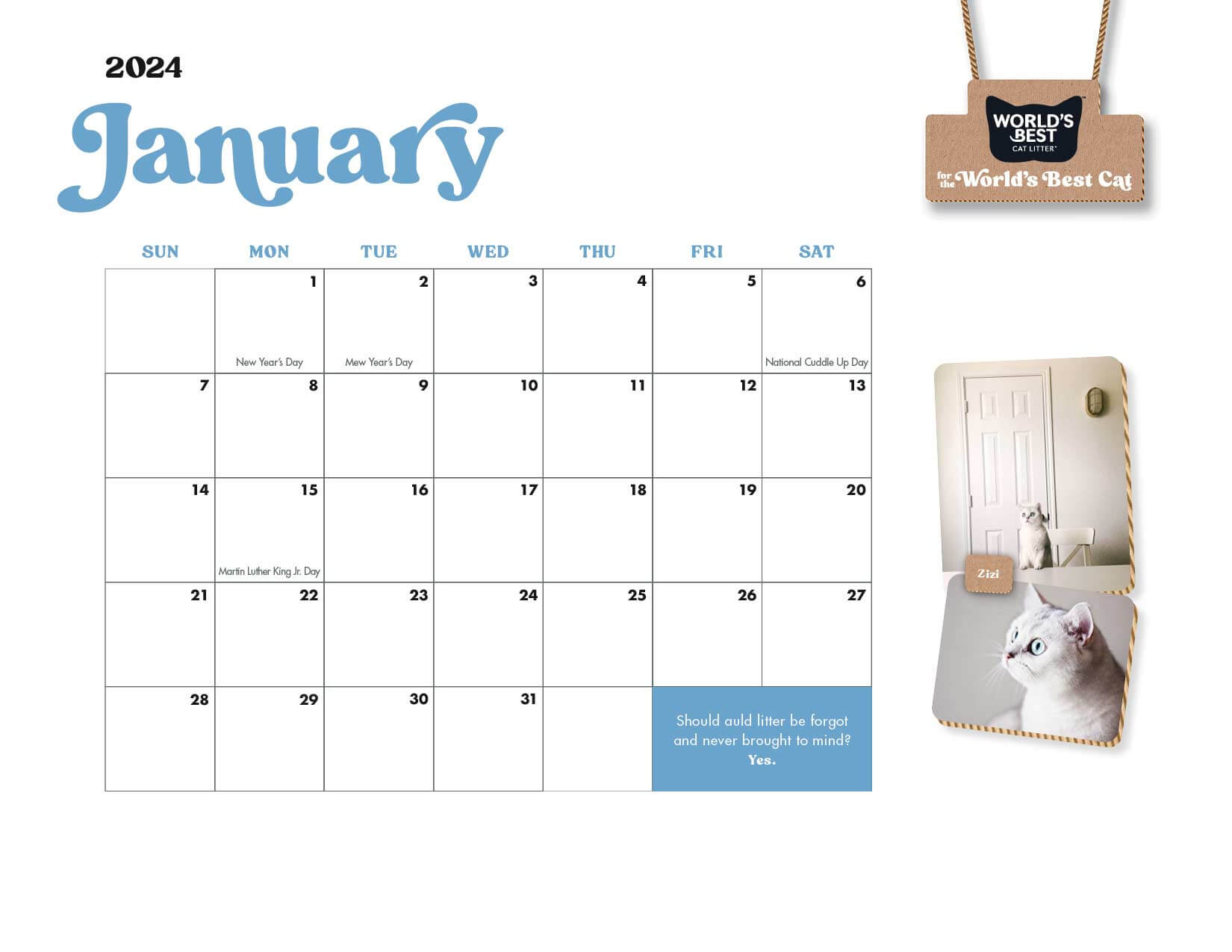 World's Best Cat Litter® 2024 Cat Calendar