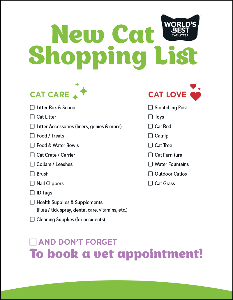 World's Best Cat Litter(R) - New cat shopping list